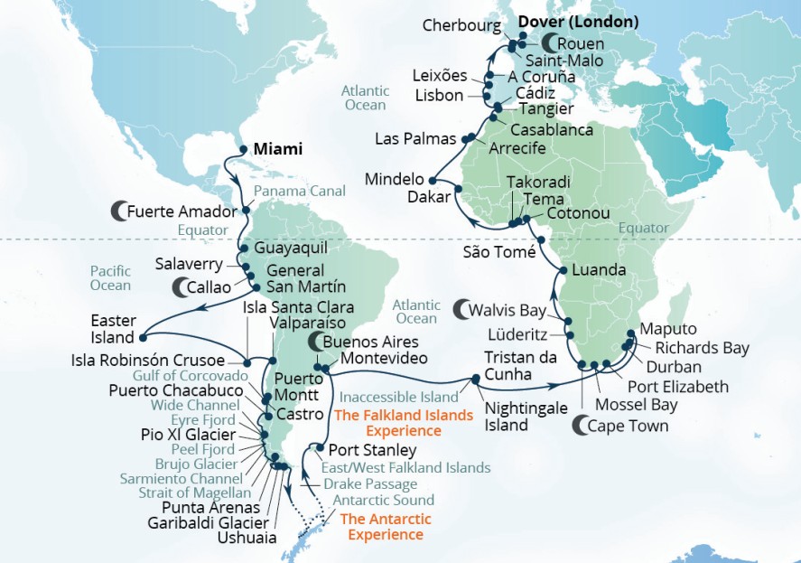 Vuelta al Mundo Cape to Cape 2028 con Seabourn